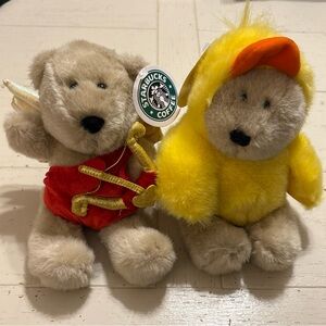 VINTAGE STARBUCKS BEARISTA PLUSH w Tags - Valentine’s Day Cupid & Easter Chick